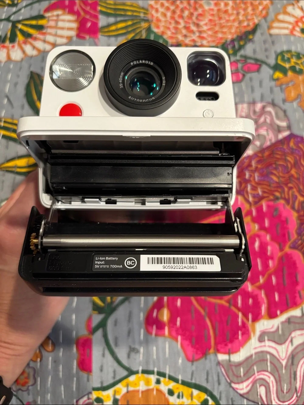 Polaroid Now Instant Camera - White with Rainbow Accent